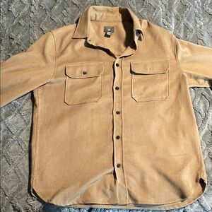 H&M Camel Button-Front Shirt Jacket